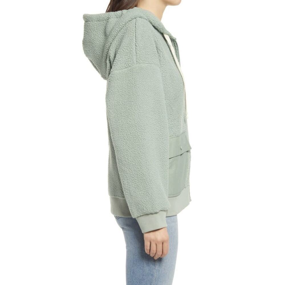 Madewell (Re)sourced Recycled Fleece Hooded Zip Jacket Frosted Willow Size L - Picture 13 of 13